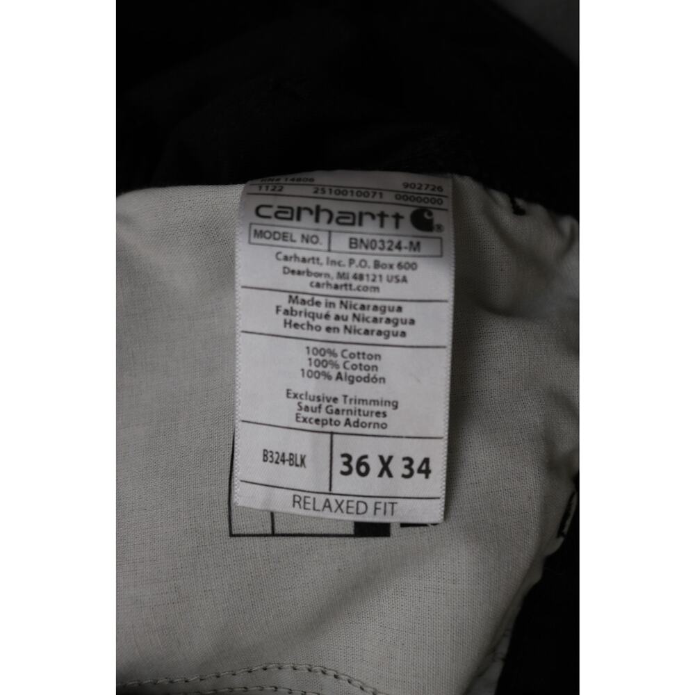 CARHARTT Pants Mens 36x29 Black Washed Loose Original Fit Workwear - Picture 12 of 13